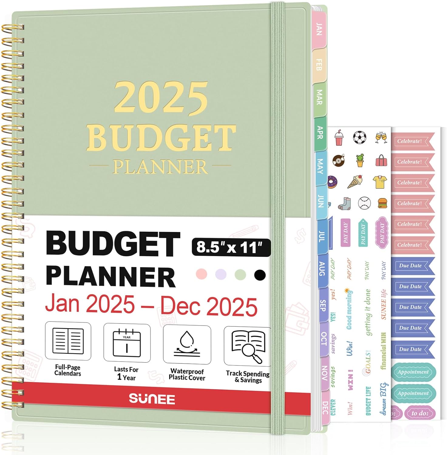 2025 Budget Planner - Monthly Budget Book from JAN 2025 - DEC 2025 with ...